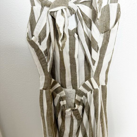 J.O.A Revolve Blue and White Stripe Linen Jumpsuit Sz S - Picture 5 of 11